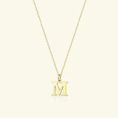Initial Pendant Necklace - 18K Gold Plated Sterling Silver Alphabet Jewelry