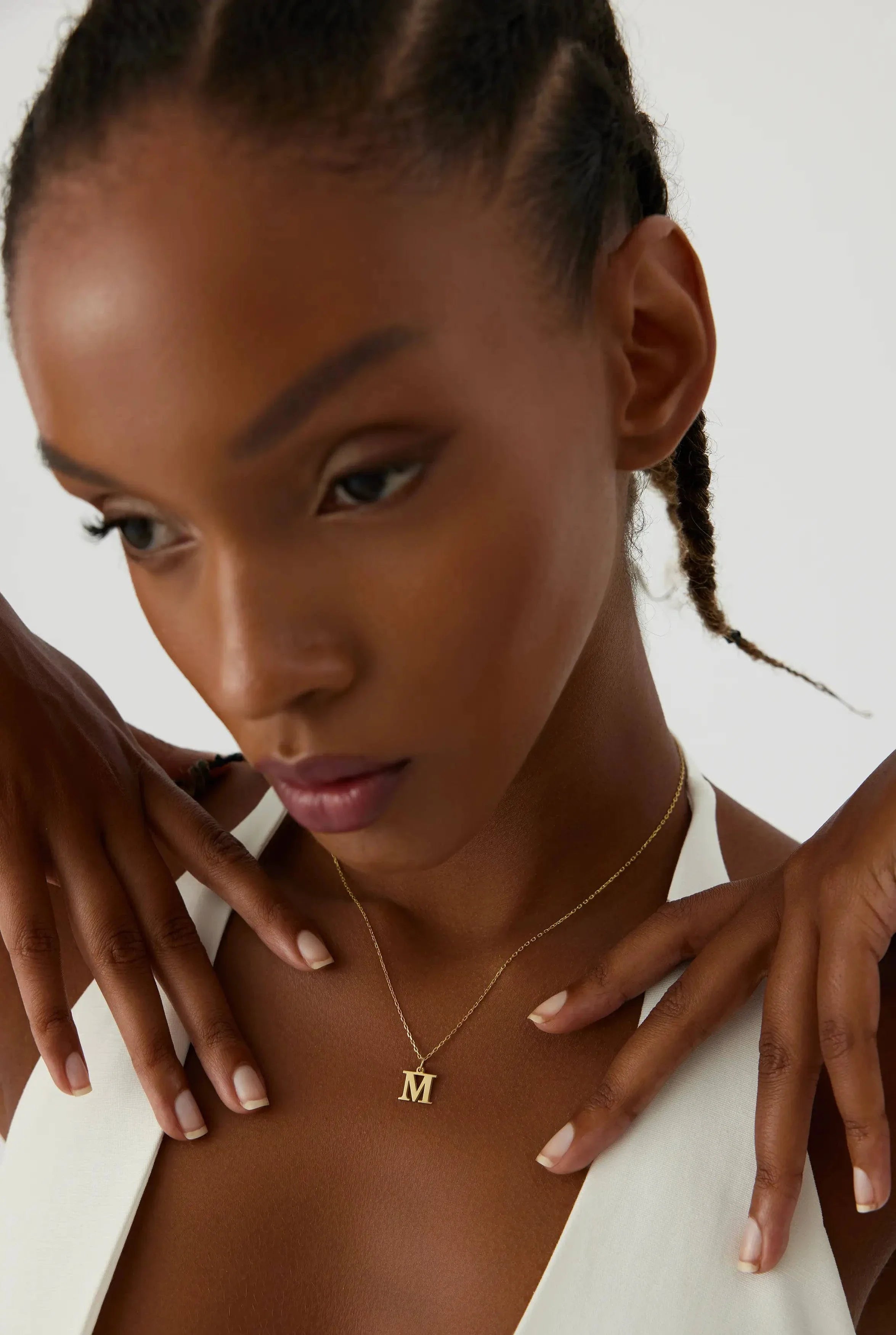 Initial Pendant Necklace - 18K Gold Plated Sterling Silver Alphabet Jewelry