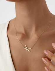 Custom Initial Large Alphabet Letter Necklace