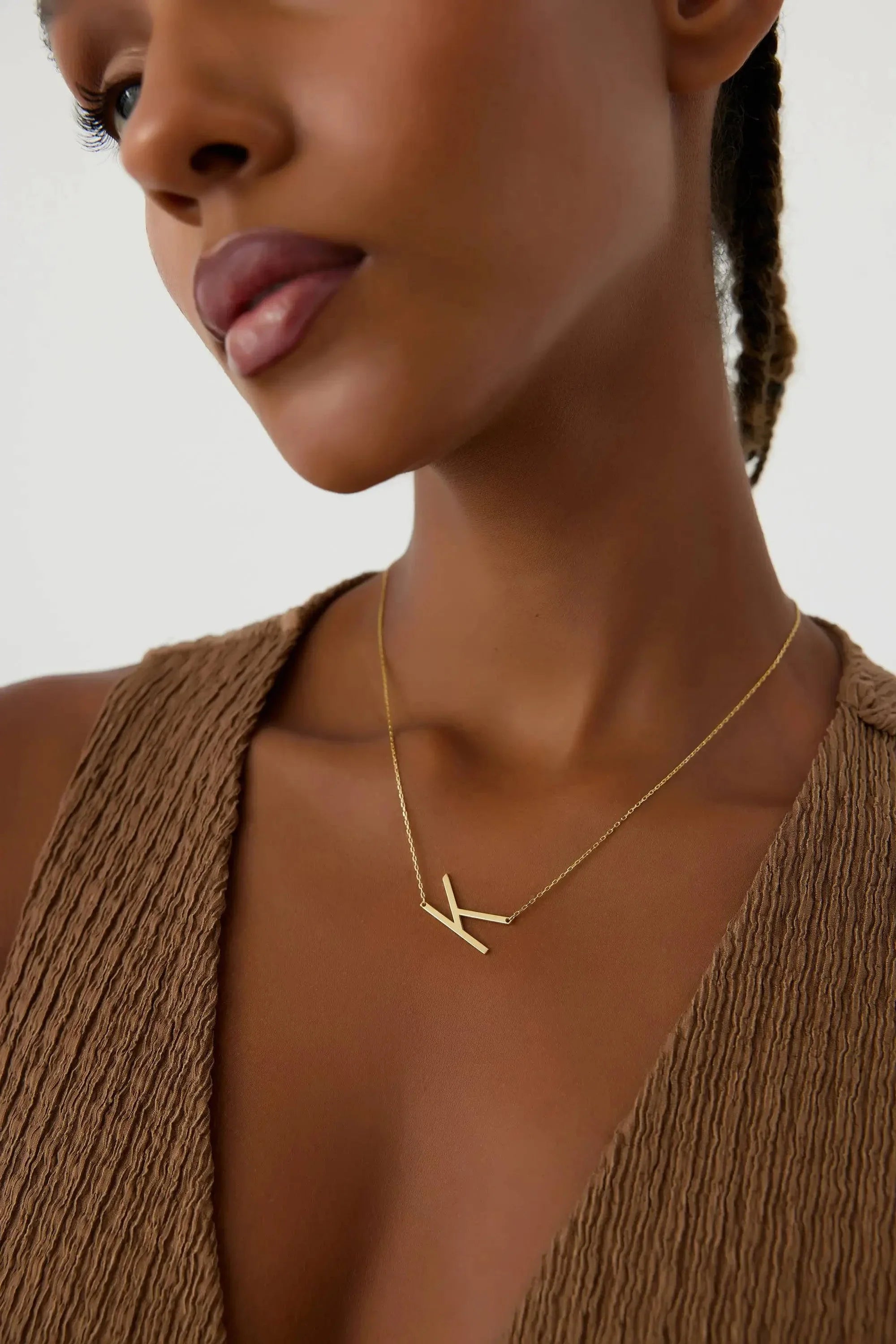 Custom Initial Large Alphabet Letter Necklace