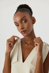 Gold Leaf Necklace – Minimalist 18K Gold-Plated Sterling Silver Pendant