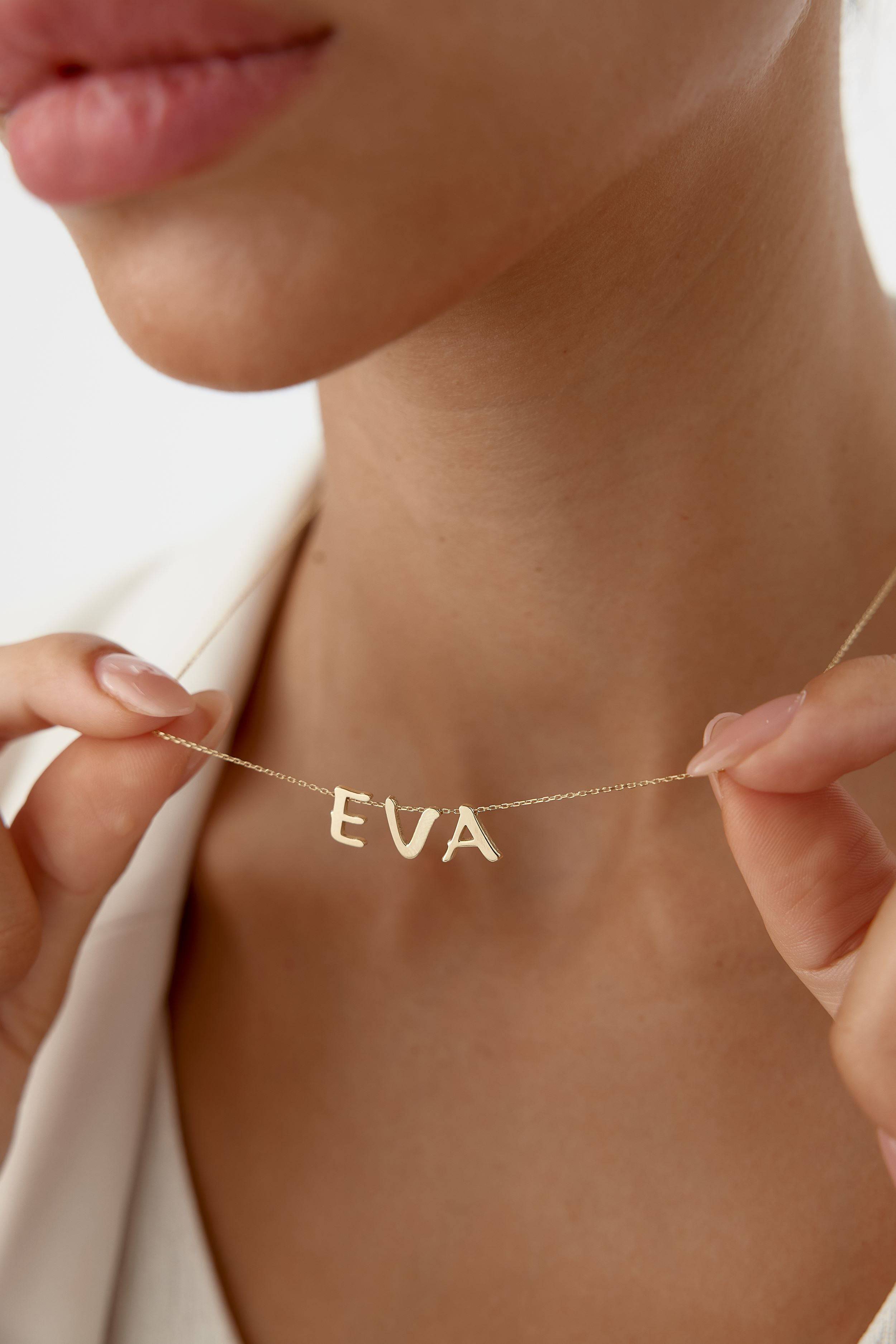 Gold Initial Necklace - 18K Gold-Plated Sterling Silver Personalized Letter Necklace