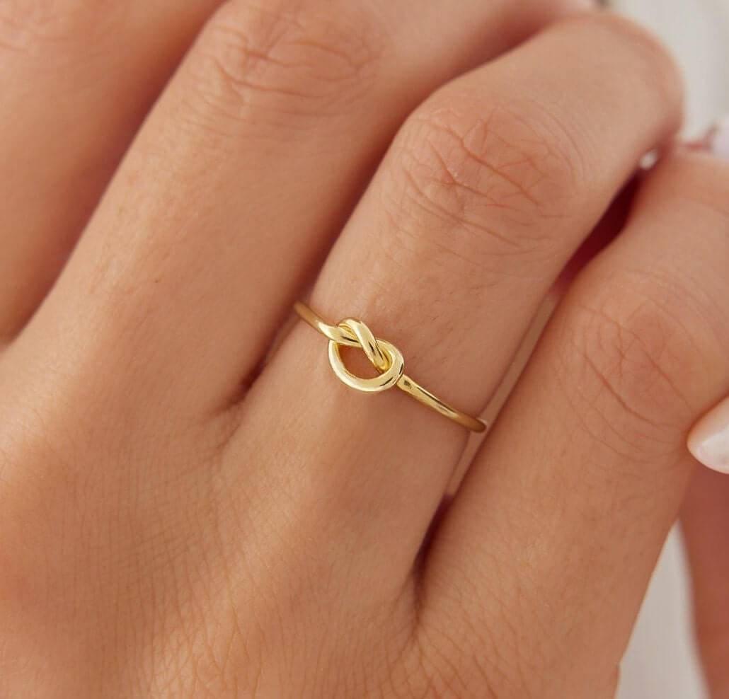 Gold Knot Ring – 18K Gold-Plated Sterling Silver