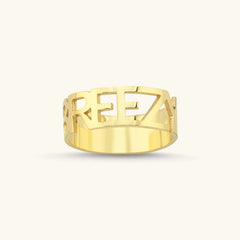 Custom Name Ring - 18K Gold-Plated Sterling Silver