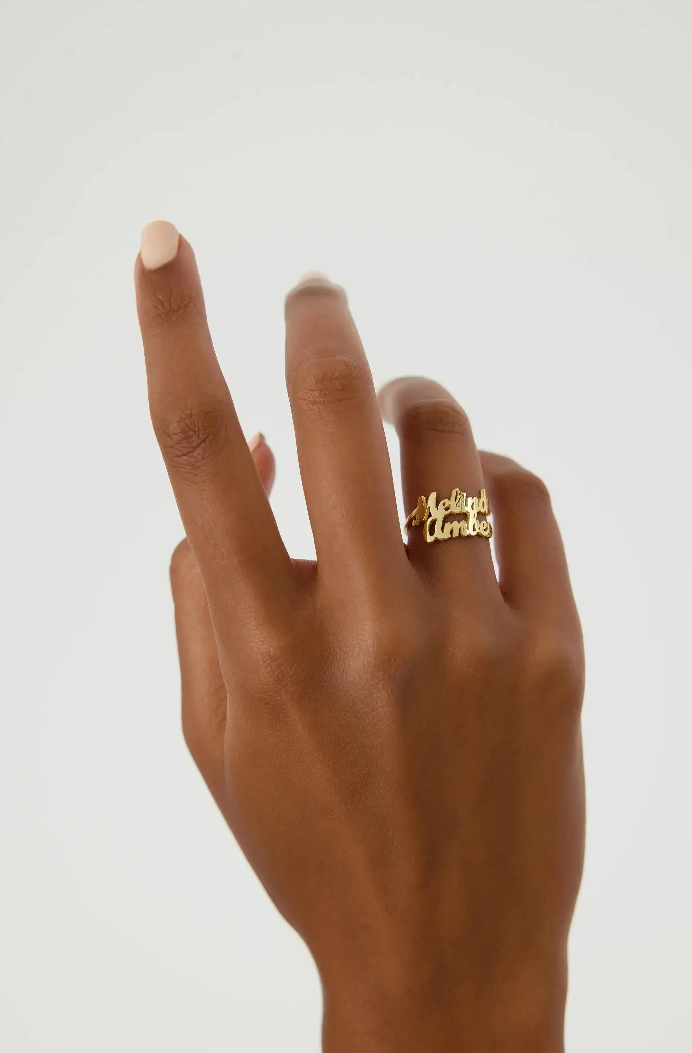 Personalized Double Name Ring - 18K Gold-Plated Sterling Silver