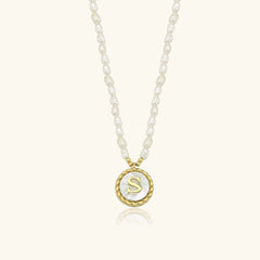 Freshwater Pearl Initial Pendant Necklace – 18K Gold-Plated Sterling Silver