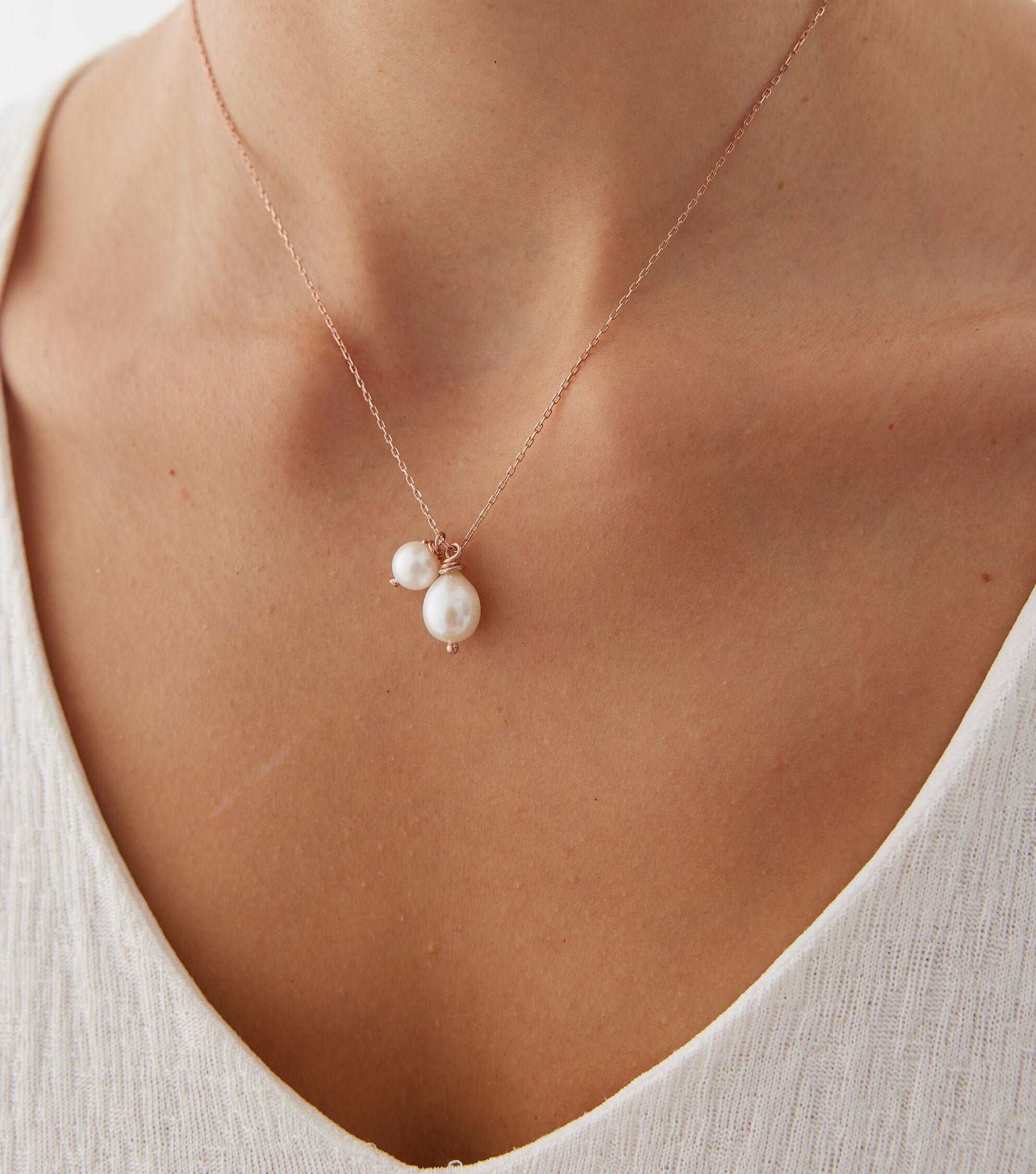 Tiny Freshwater Natural Pearl Bridesmaid Necklace