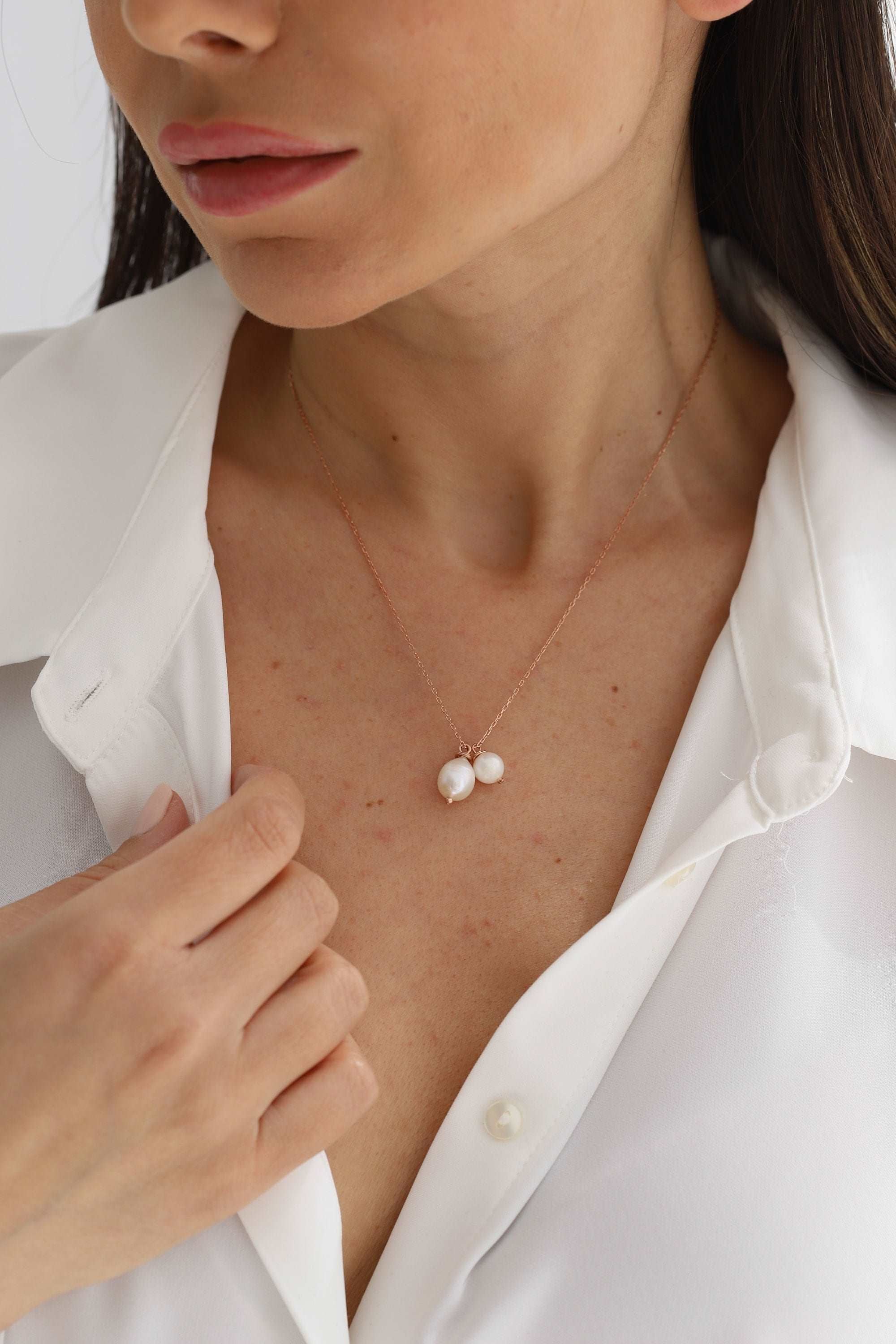 Tiny Freshwater Natural Pearl Bridesmaid Necklace