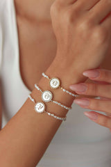Freshwater Pearl Initial Bracelet – 18K Gold-Plated Sterling Silver