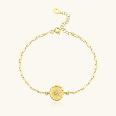Compass Star Bracelet – 18K Gold-Plated Sterling Silver Chain Bracelet