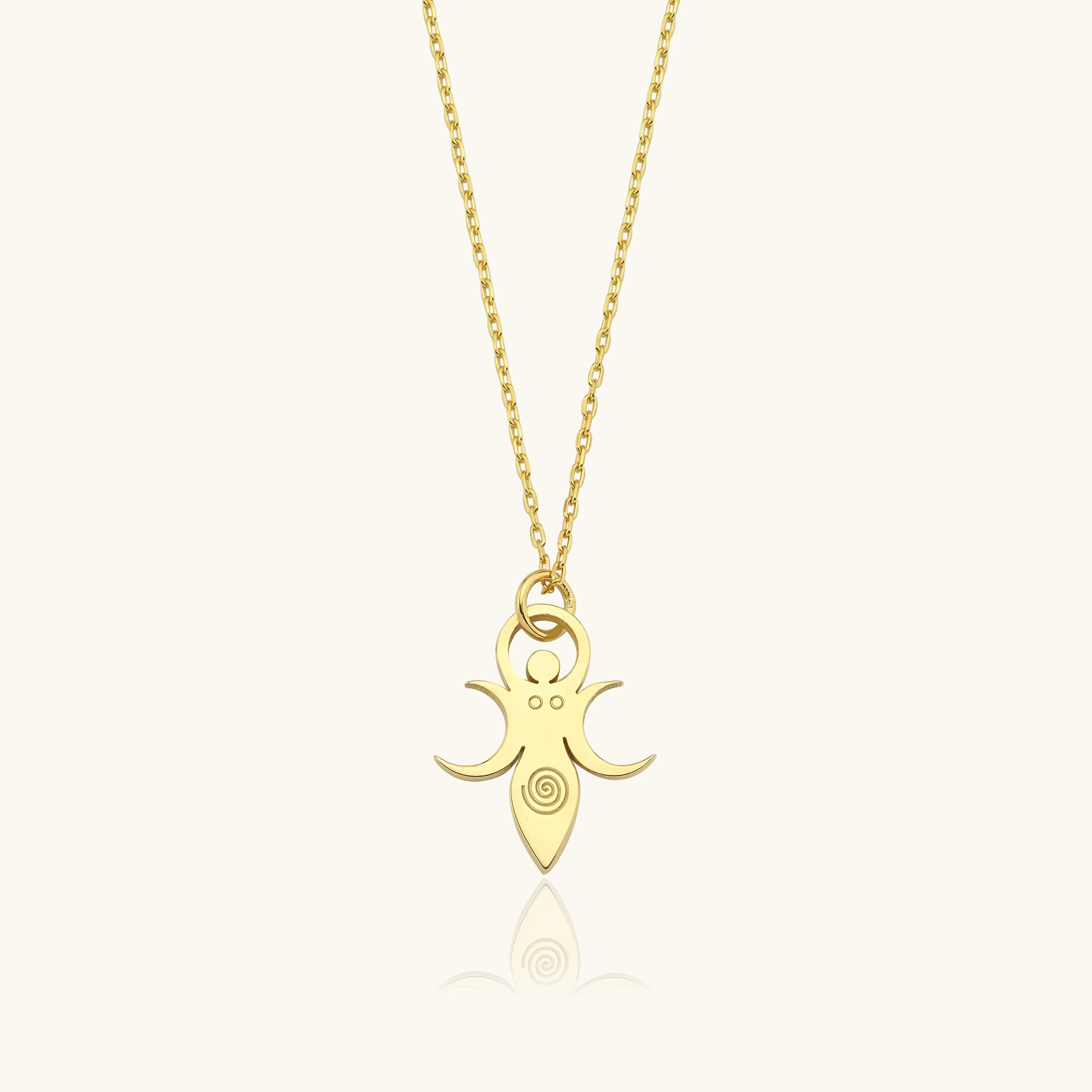 Goddess Symbol Necklace, 18K Gold-Plated Sterling Silver